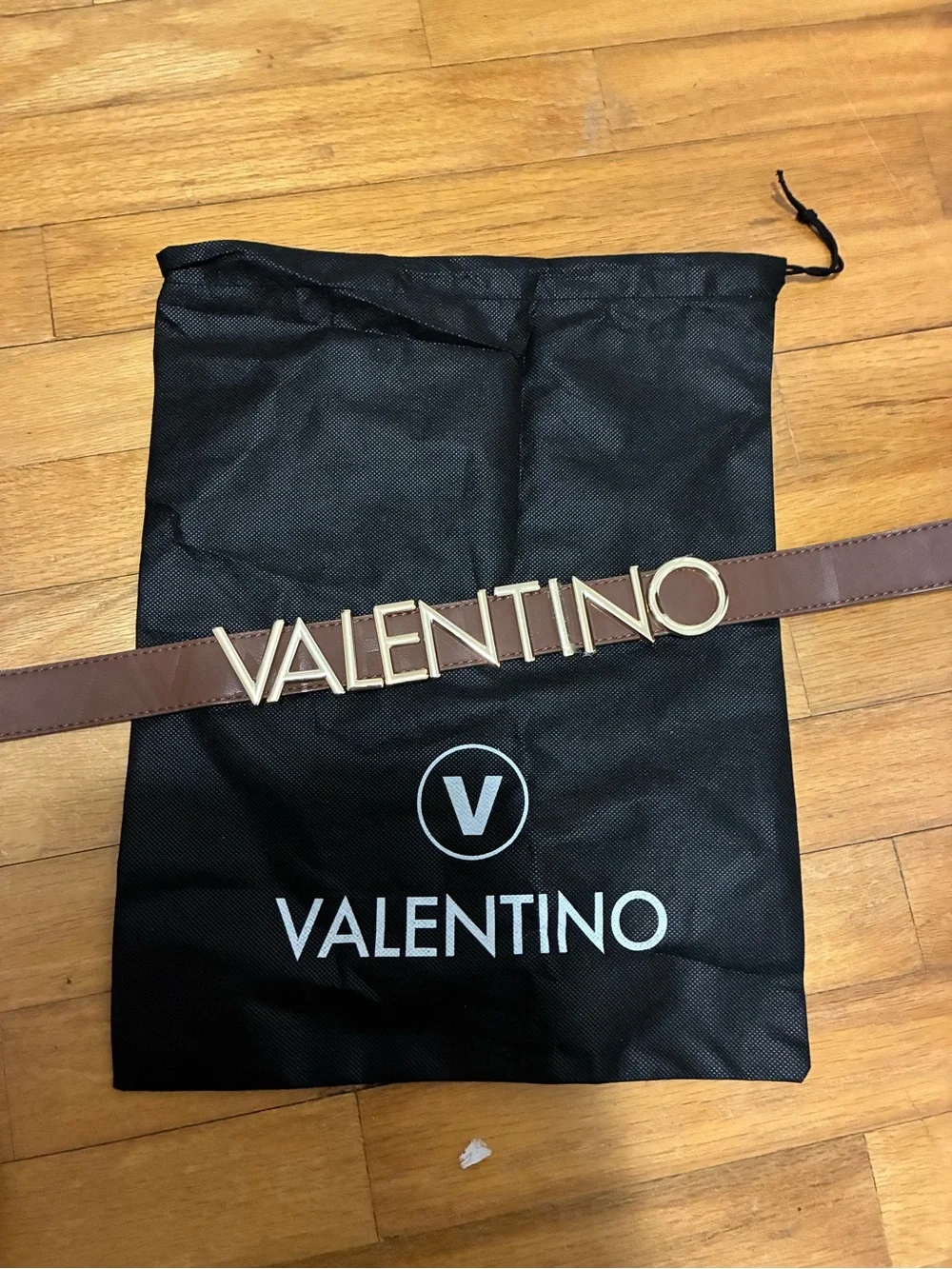 Authentic mario valentino belt Gold-Tone letter gold bag
